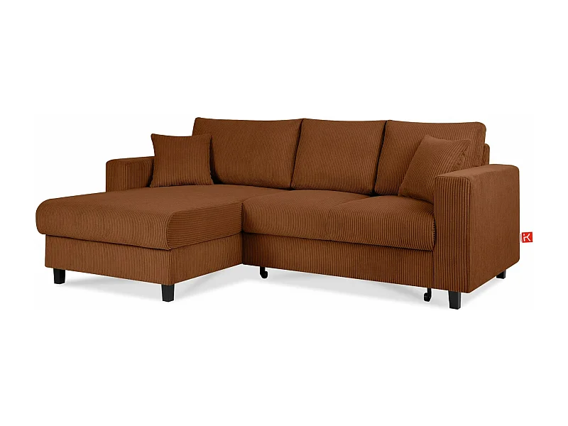 Ecksofa links - 3-Sitzer - EGRET - Rot-Orange