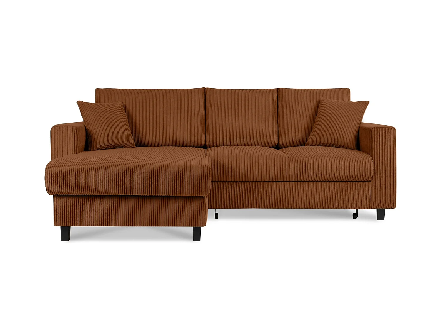 Ecksofa links - 3-Sitzer - EGRET - Rot-Orange