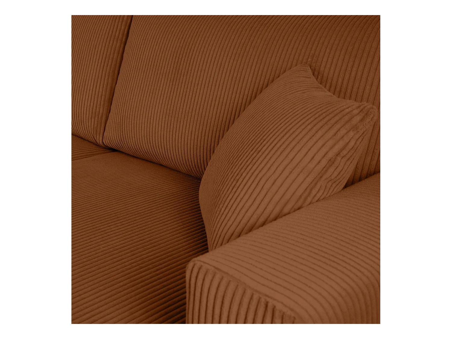 Ecksofa links - 3-Sitzer - EGRET - Rot-Orange