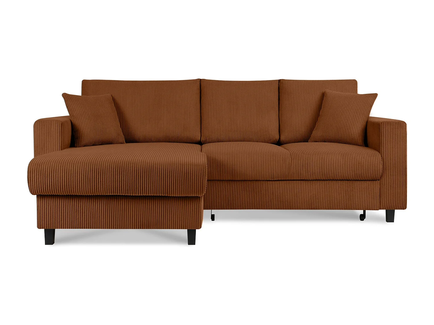 Ecksofa links - 3-Sitzer - EGRET - Rot-Orange