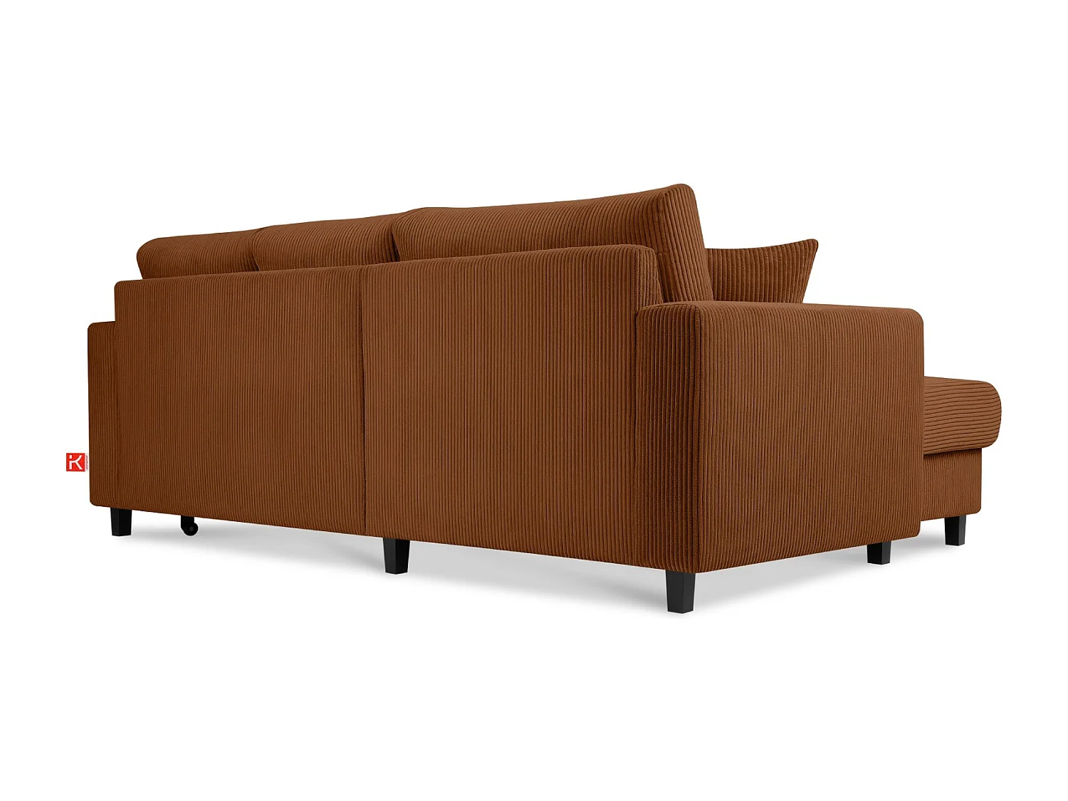 Ecksofa links - 3-Sitzer - EGRET - Rot-Orange