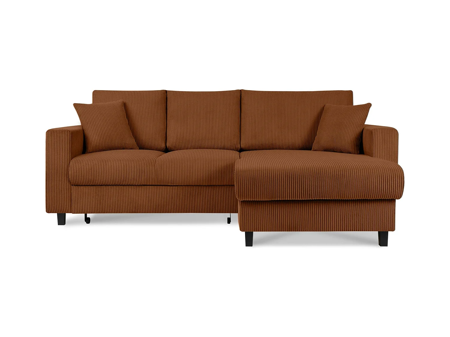 Ecksofa rechts - 3-Sitzer - EGRET - Rot-Orange