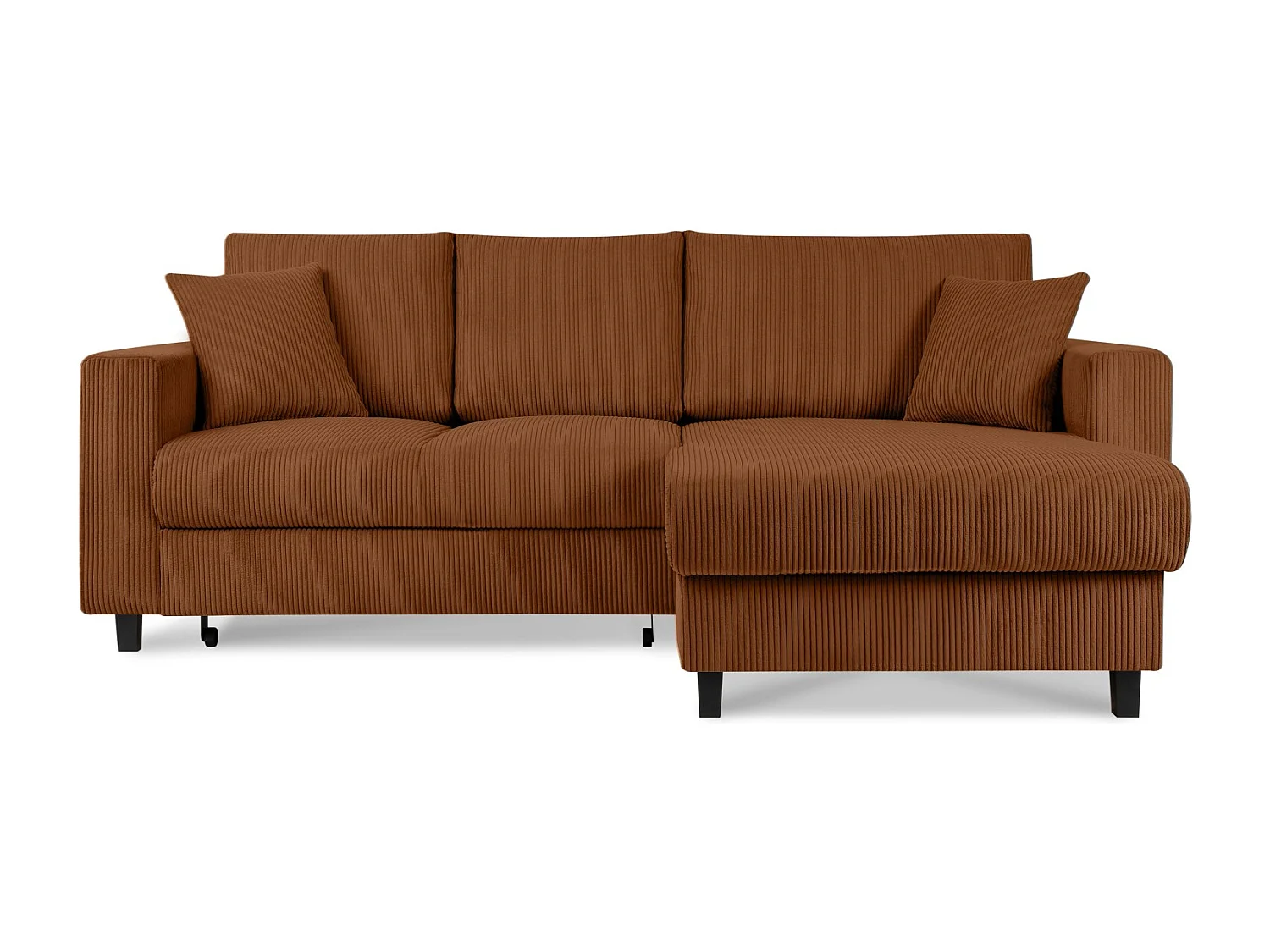 Ecksofa rechts - 3-Sitzer - EGRET - Rot-Orange