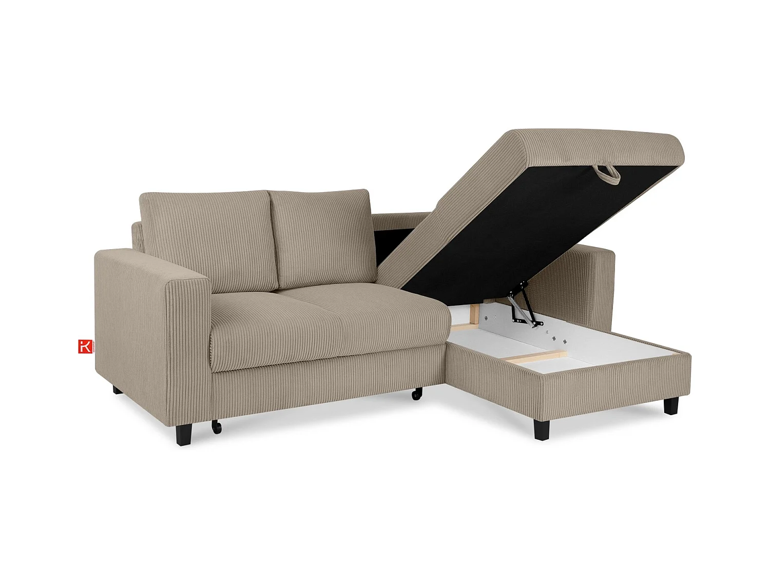 Ecksofa rechts - 3-Sitzer - EGRET - Beige