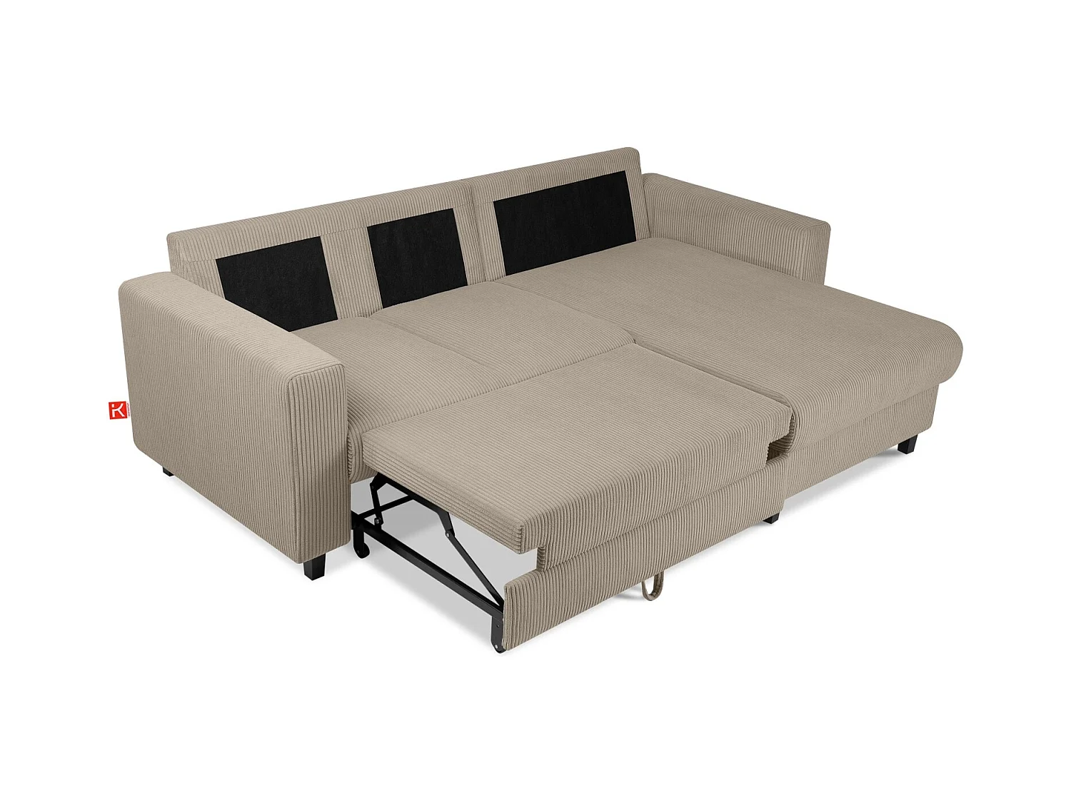 Ecksofa rechts - 3-Sitzer - EGRET - Beige