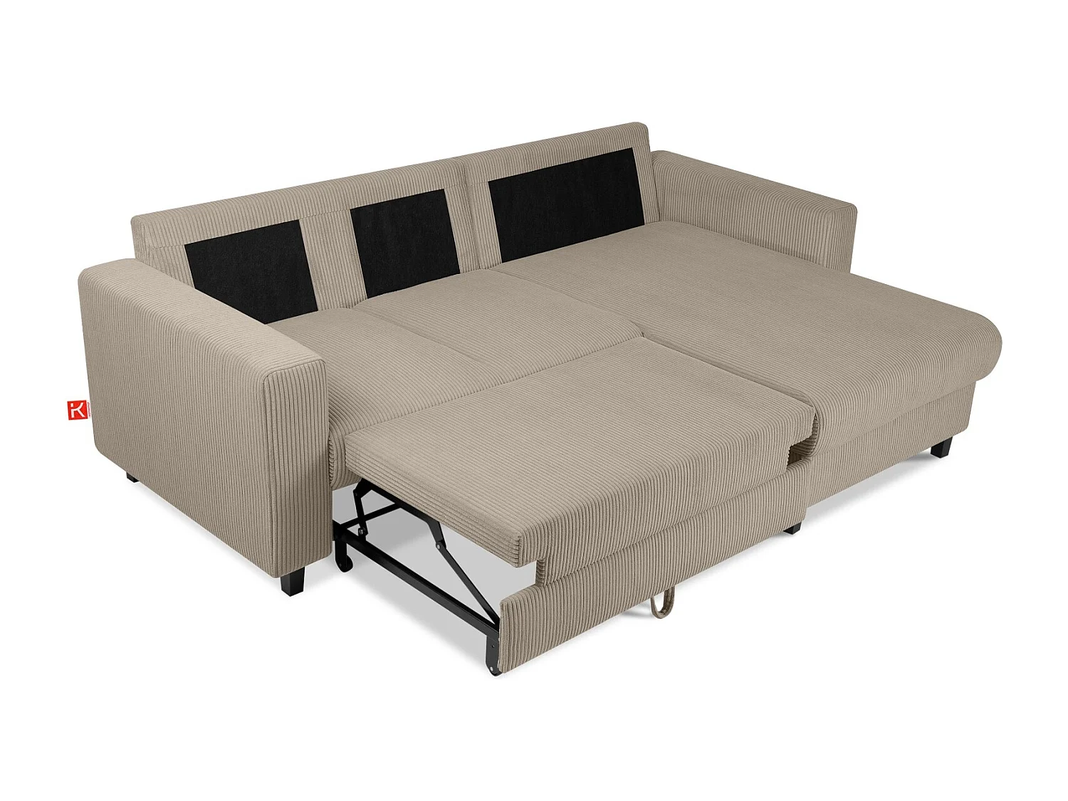 Ecksofa rechts - 3-Sitzer - EGRET - Beige