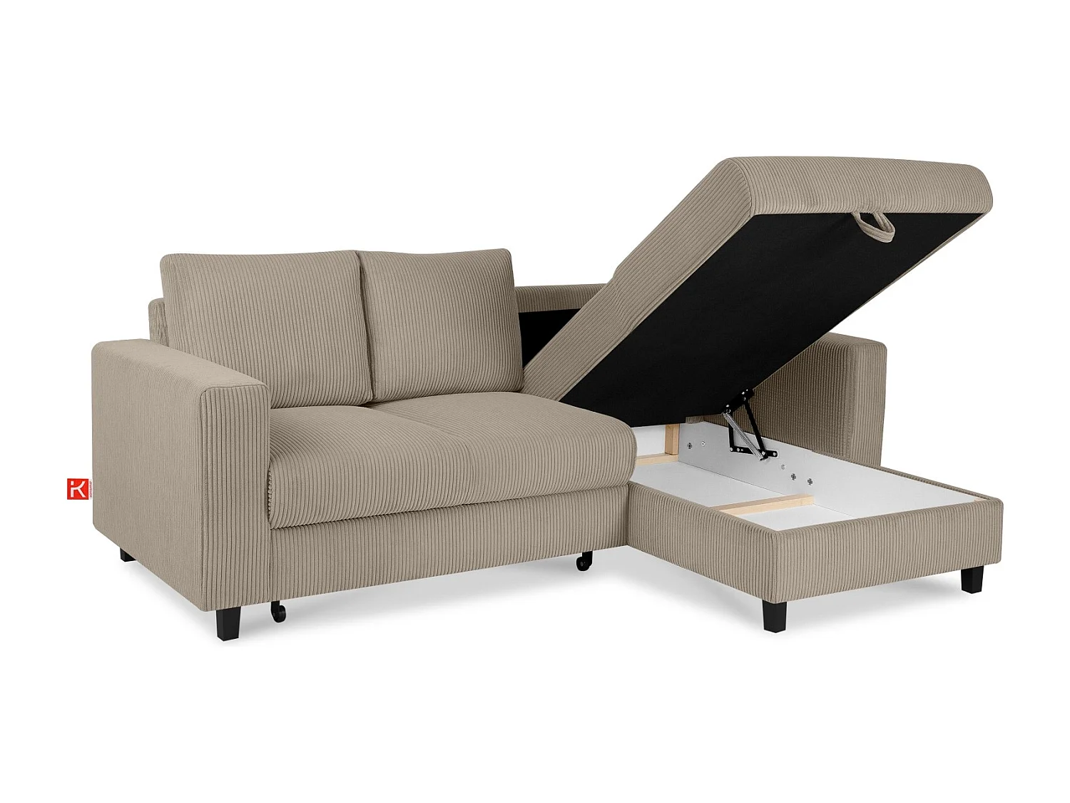 Ecksofa rechts - 3-Sitzer - EGRET - Beige