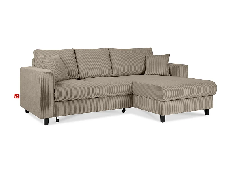 Ecksofa rechts - 3-Sitzer - EGRET - Beige