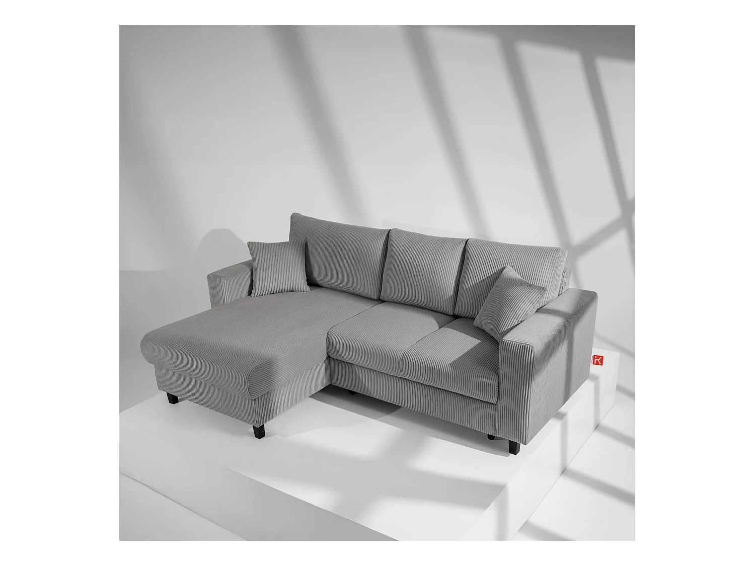 Ecksofa links - 3-Sitzer - EGRET - Dunkelgrau