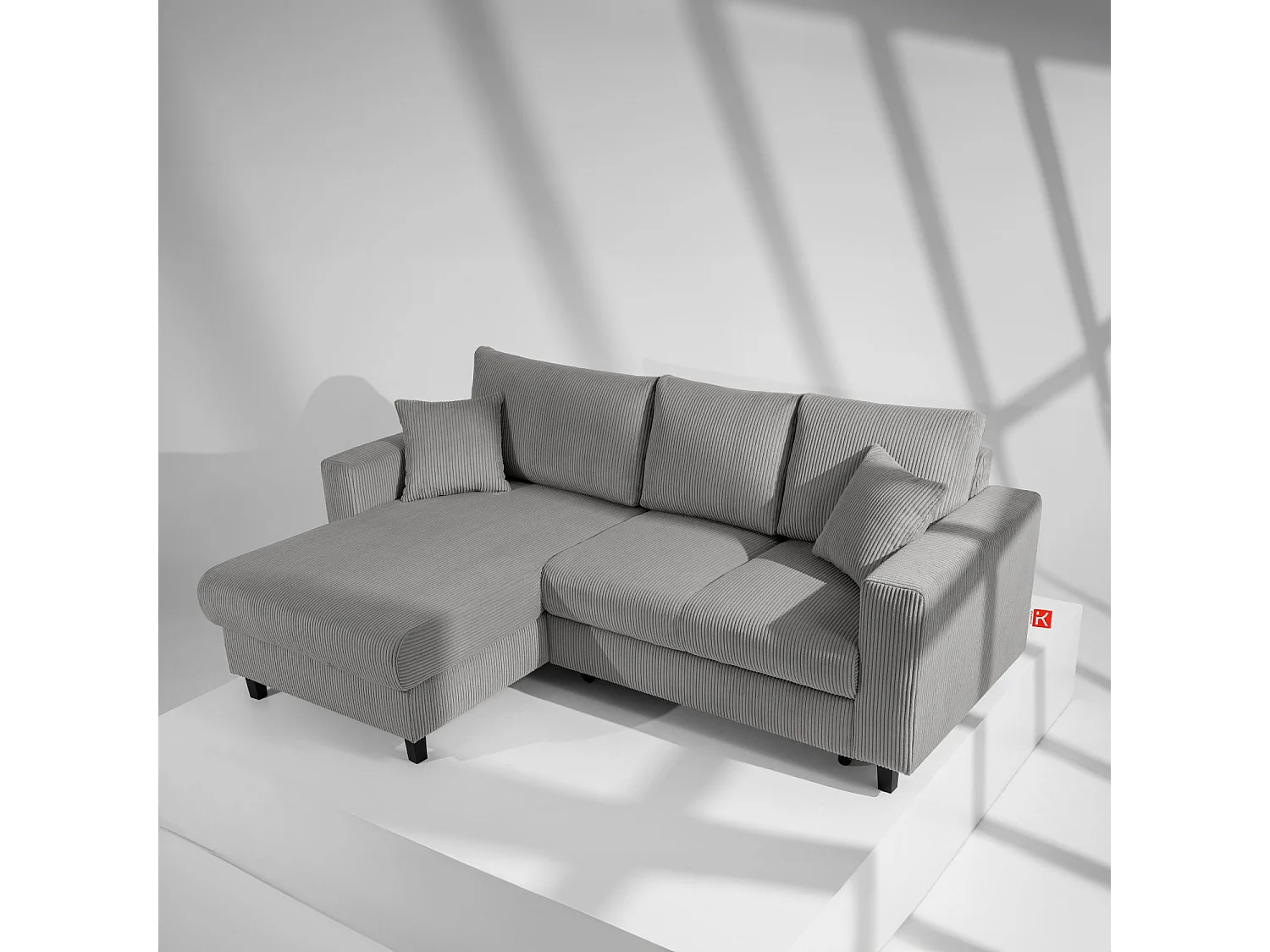 Ecksofa links - 3-Sitzer - EGRET - Dunkelgrau