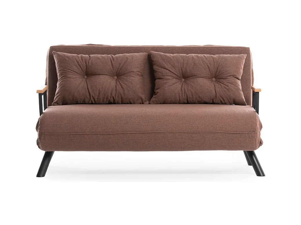 Canapé lit 2 places convertible en tissu avec pieds en métal L133 cm - SANDO