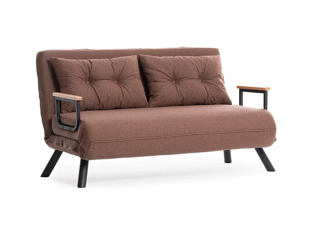 Canapé lit 2 places convertible en tissu avec pieds en métal L133 cm - SANDO