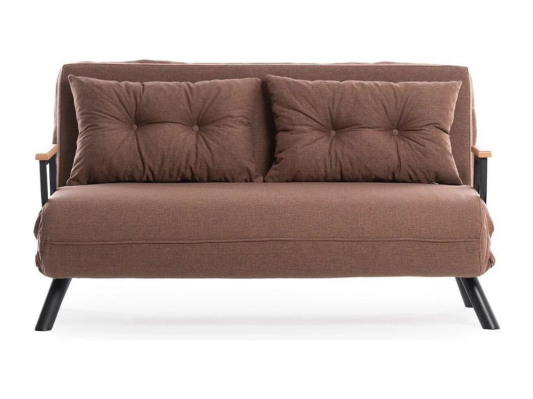 Schlafsofa für 2 Personen mit Stoffbezug und Metallfüßen L133 cm – SANDO