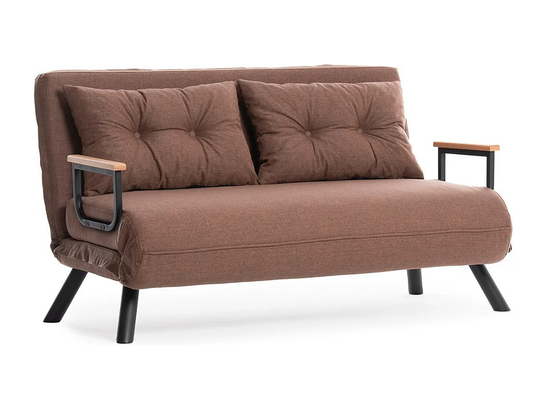 Schlafsofa für 2 Personen mit Stoffbezug und Metallfüßen L133 cm – SANDO