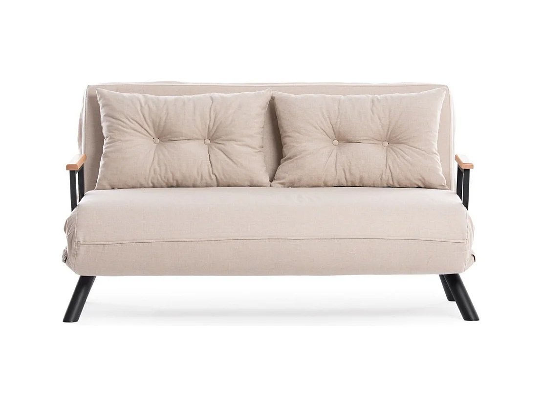 Canapé lit 2 places convertible en tissu avec pieds en métal L133 cm - SANDO