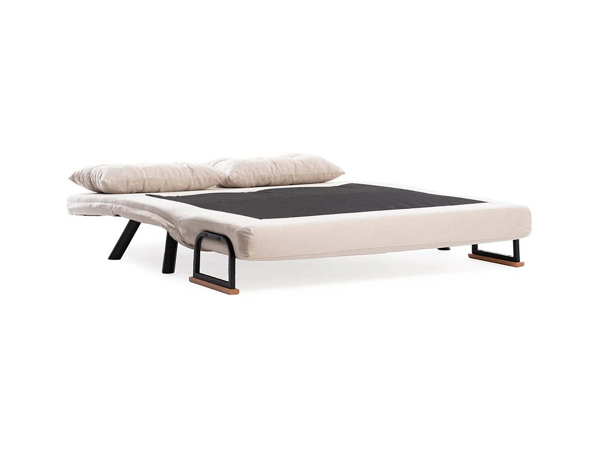 Canapé lit 2 places convertible en tissu avec pieds en métal L133 cm - SANDO