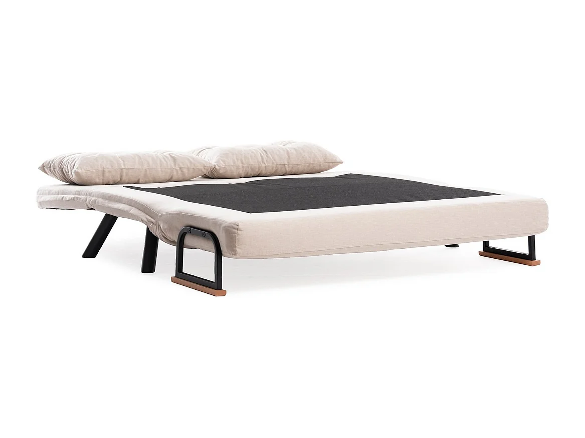 Canapé lit 2 places convertible en tissu avec pieds en métal L133 cm - SANDO