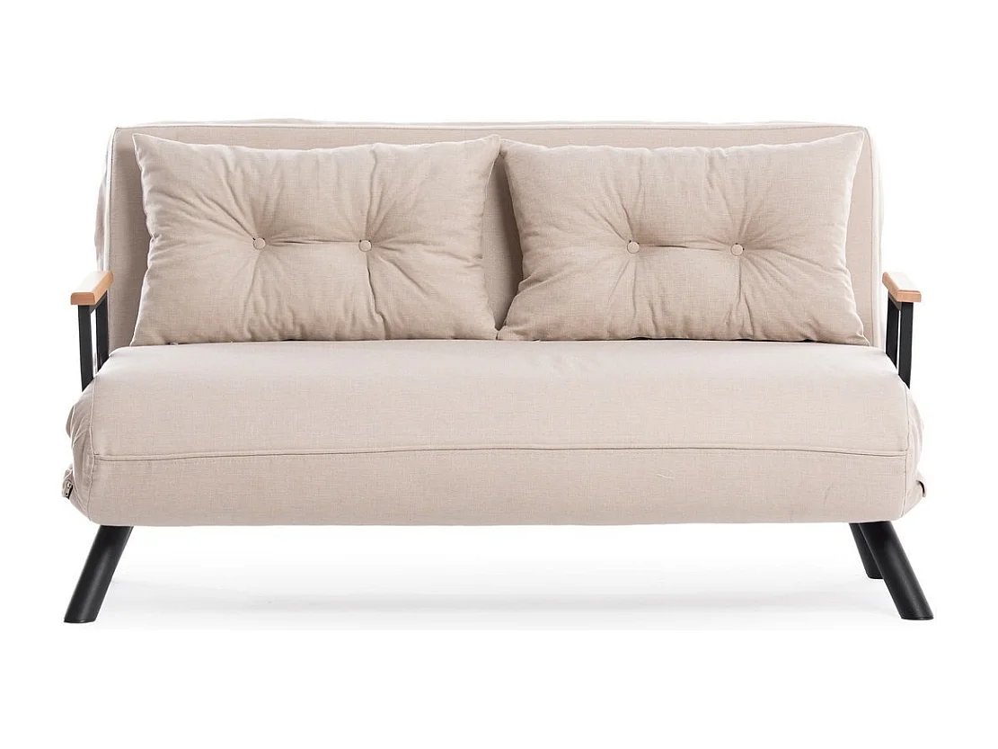 Canapé lit 2 places convertible en tissu avec pieds en métal L133 cm - SANDO