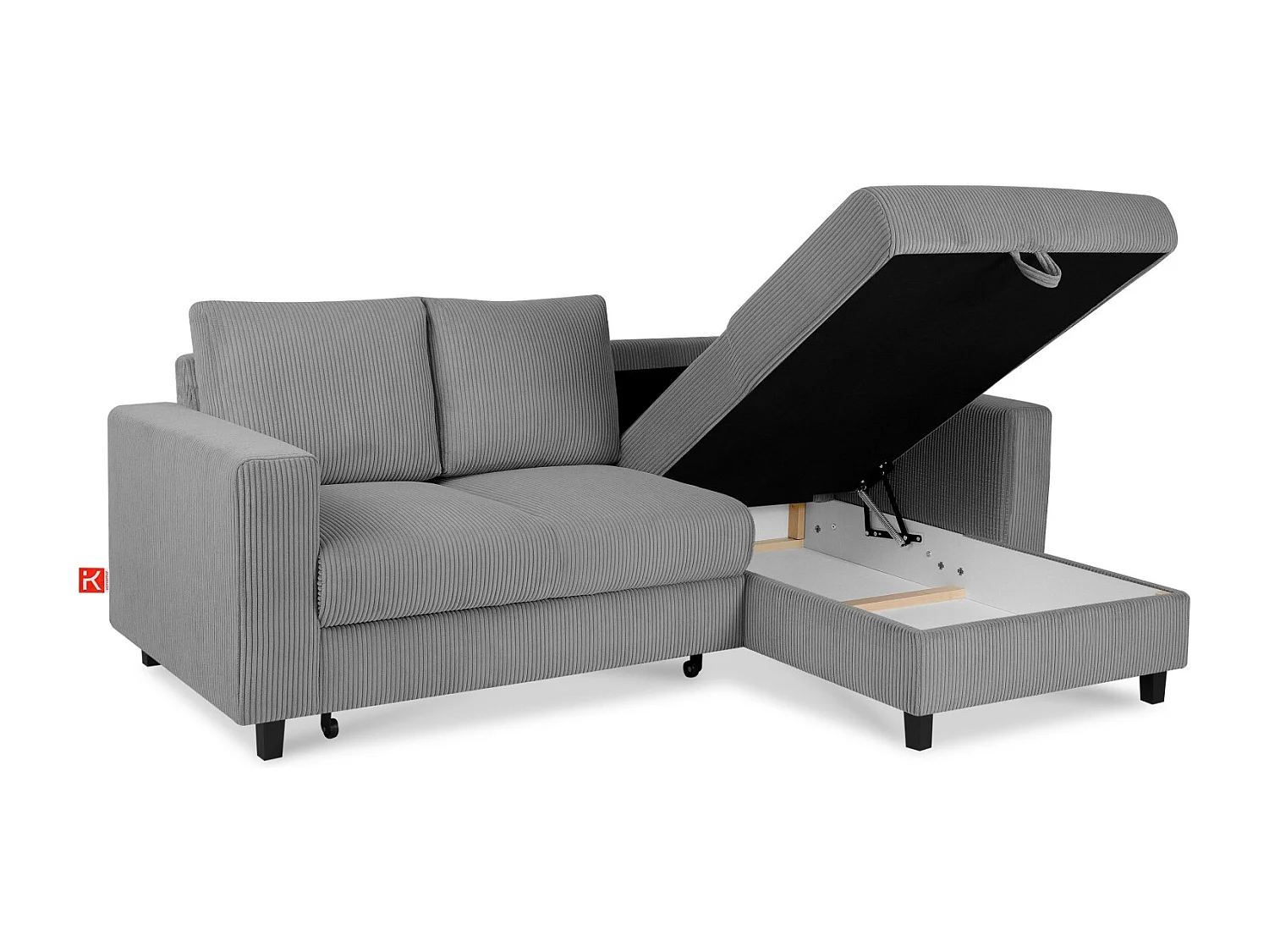 Ecksofa rechts - 3-Sitzer - EGRET - Dunkelgrau