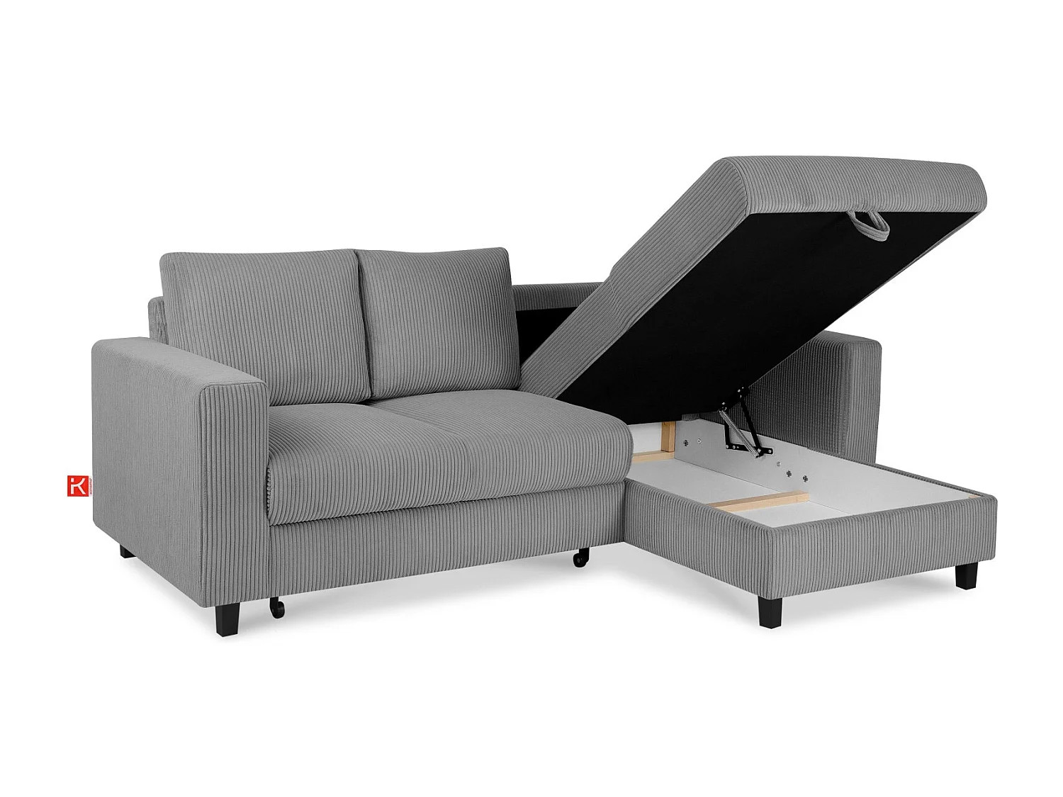 Ecksofa rechts - 3-Sitzer - EGRET - Dunkelgrau