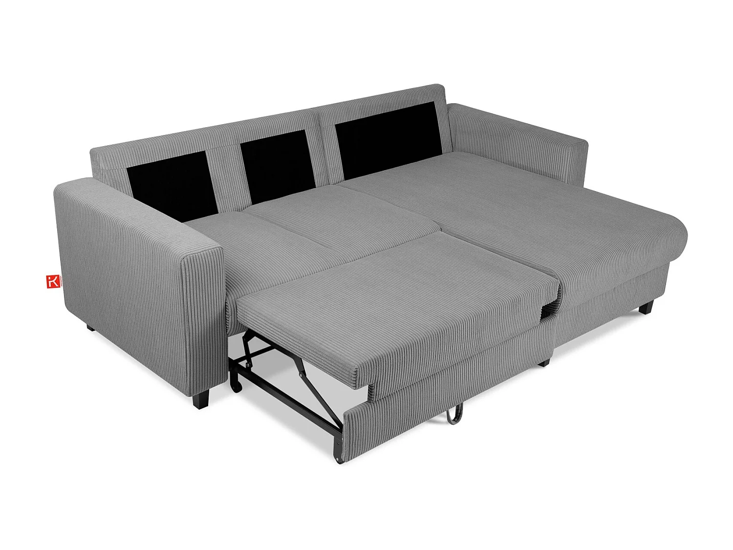 Ecksofa rechts - 3-Sitzer - EGRET - Dunkelgrau