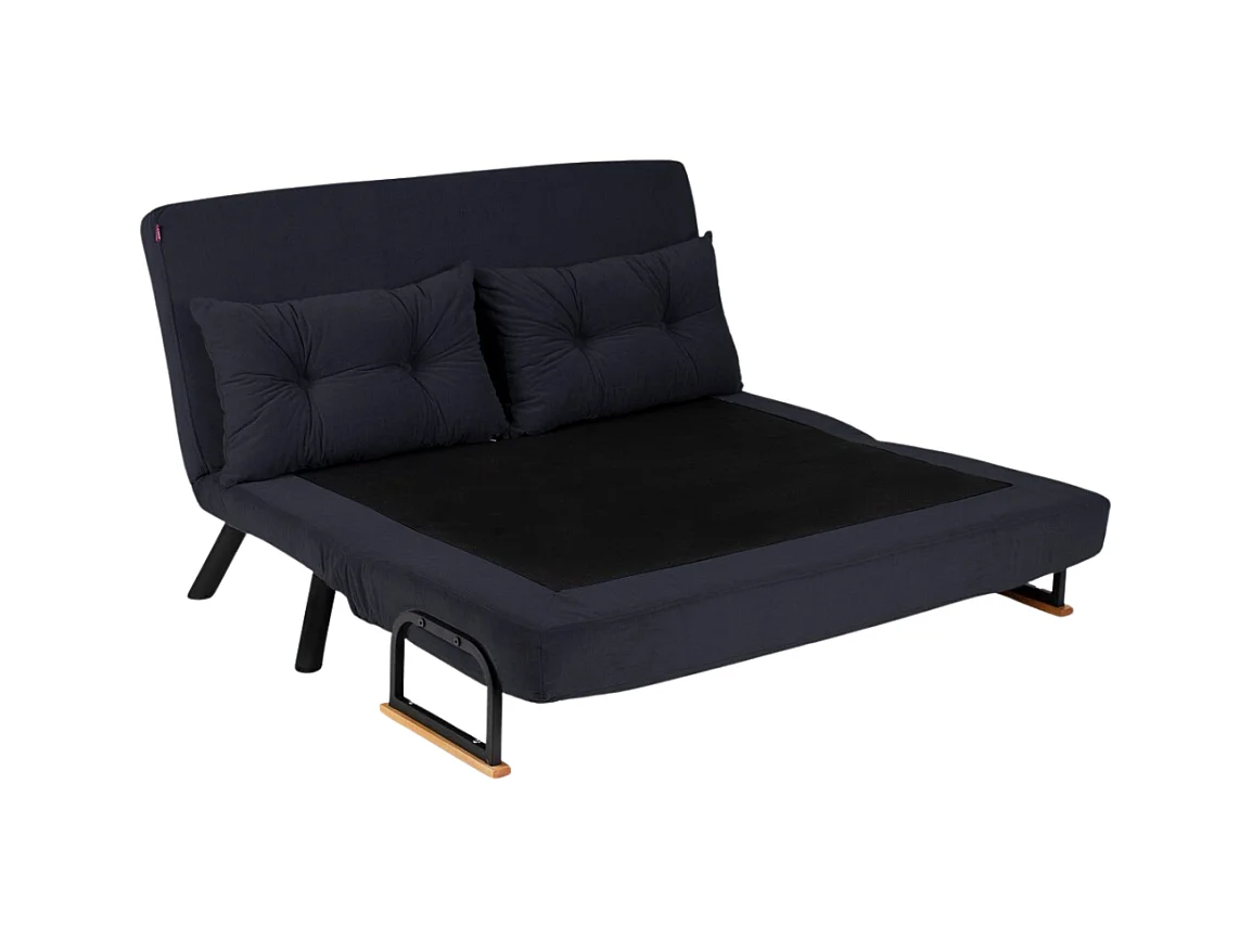 Canapé lit 2 places convertible en tissu avec pieds en métal L133 cm - SANDO