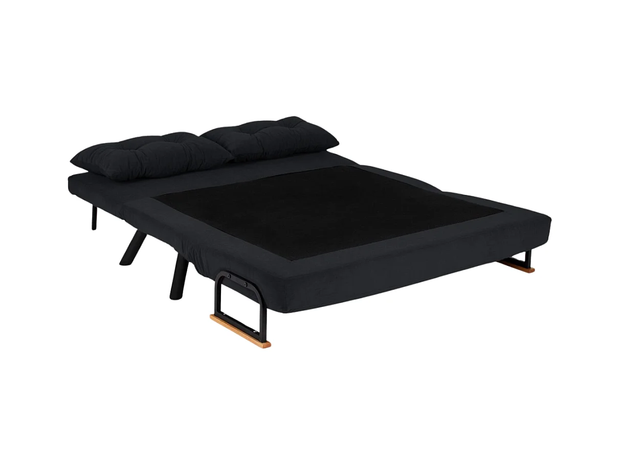 Canapé lit 2 places convertible en tissu avec pieds en métal L133 cm - SANDO
