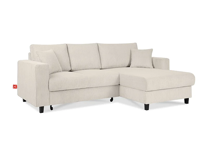 Ecksofa rechts - 3-Sitzer - EGRET - Creme