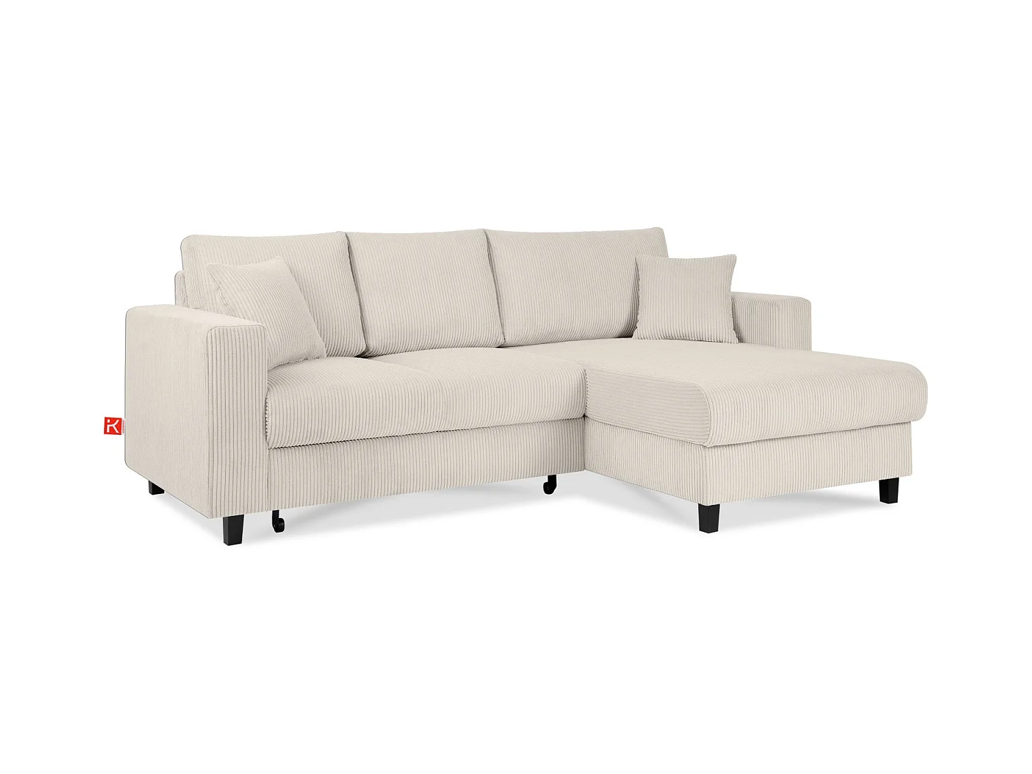 Ecksofa rechts - 3-Sitzer - EGRET - Creme