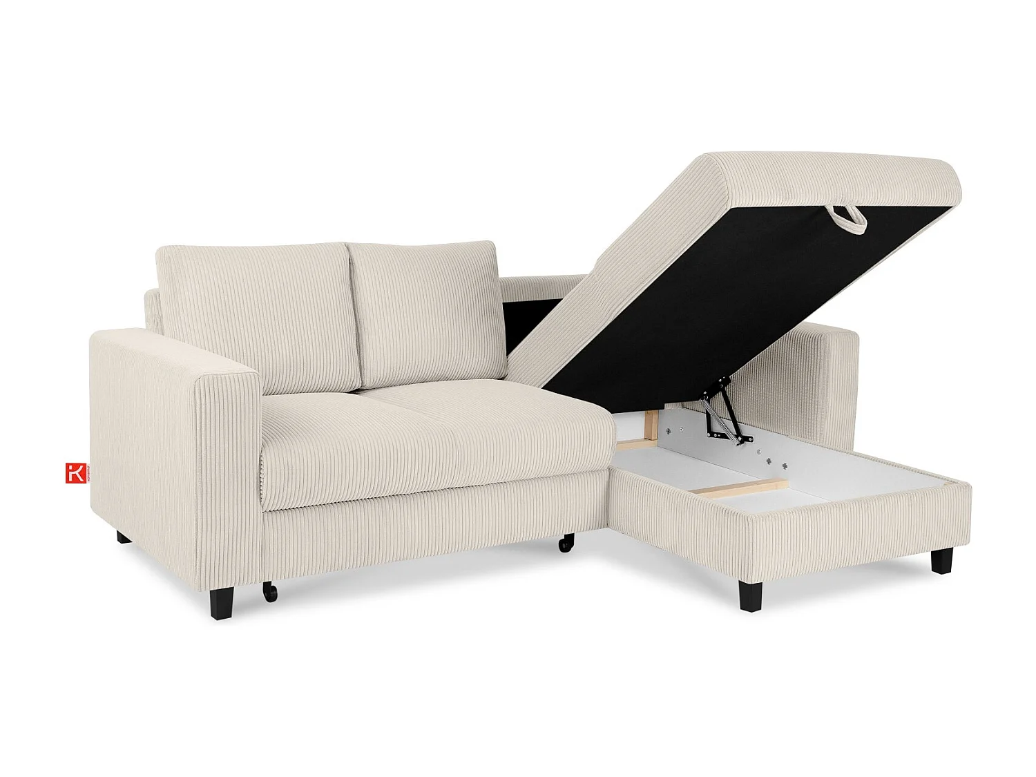 Ecksofa rechts - 3-Sitzer - EGRET - Creme
