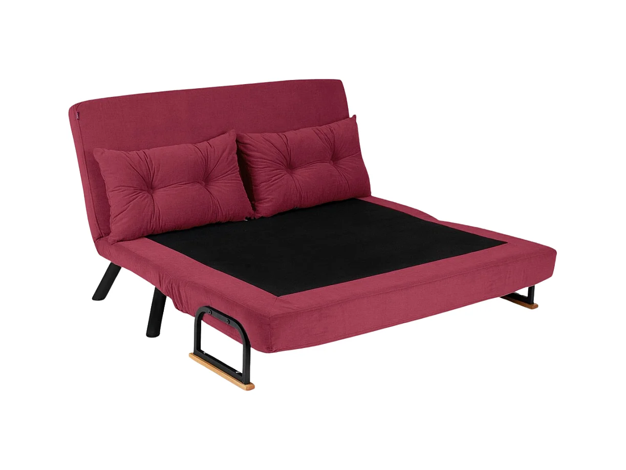 Canapé lit 2 places convertible en tissu avec pieds en métal L133 cm - SANDO