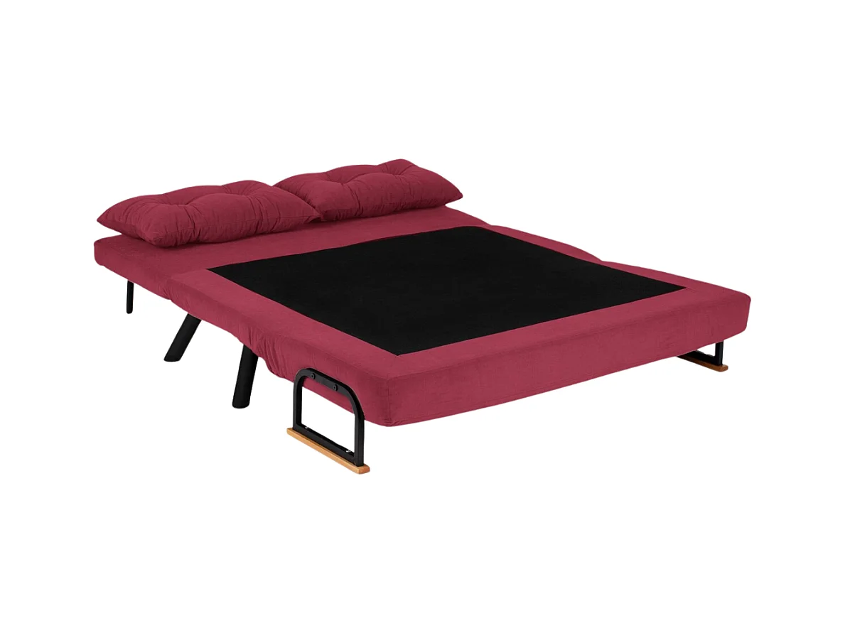 Canapé lit 2 places convertible en tissu avec pieds en métal L133 cm - SANDO