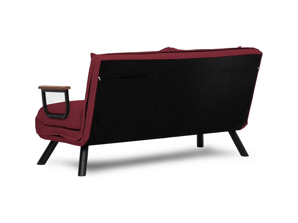 Canapé lit 2 places convertible en tissu avec pieds en métal L133 cm - SANDO