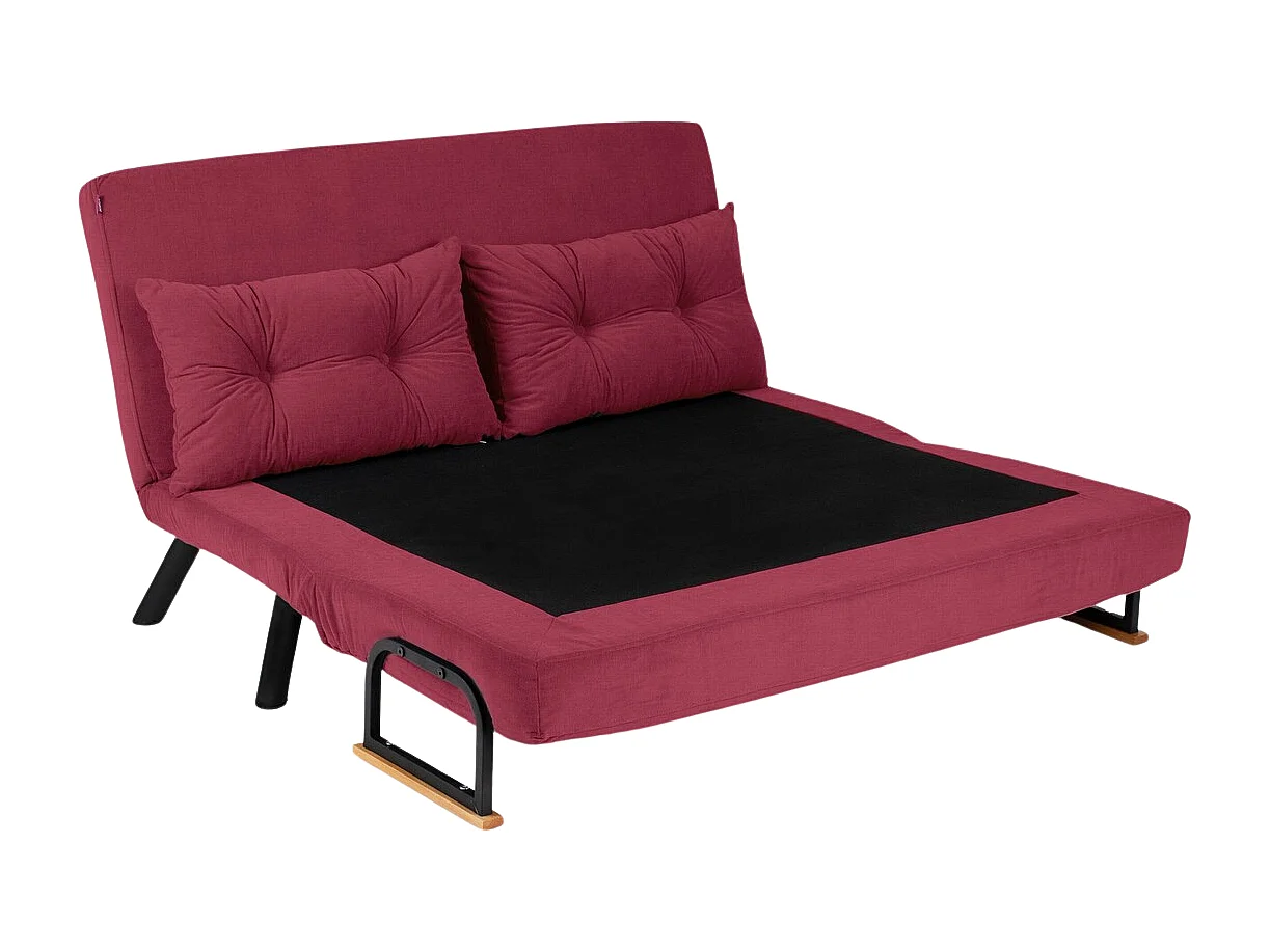 Canapé lit 2 places convertible en tissu avec pieds en métal L133 cm - SANDO