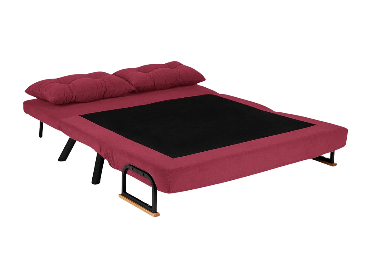Canapé lit 2 places convertible en tissu avec pieds en métal L133 cm - SANDO