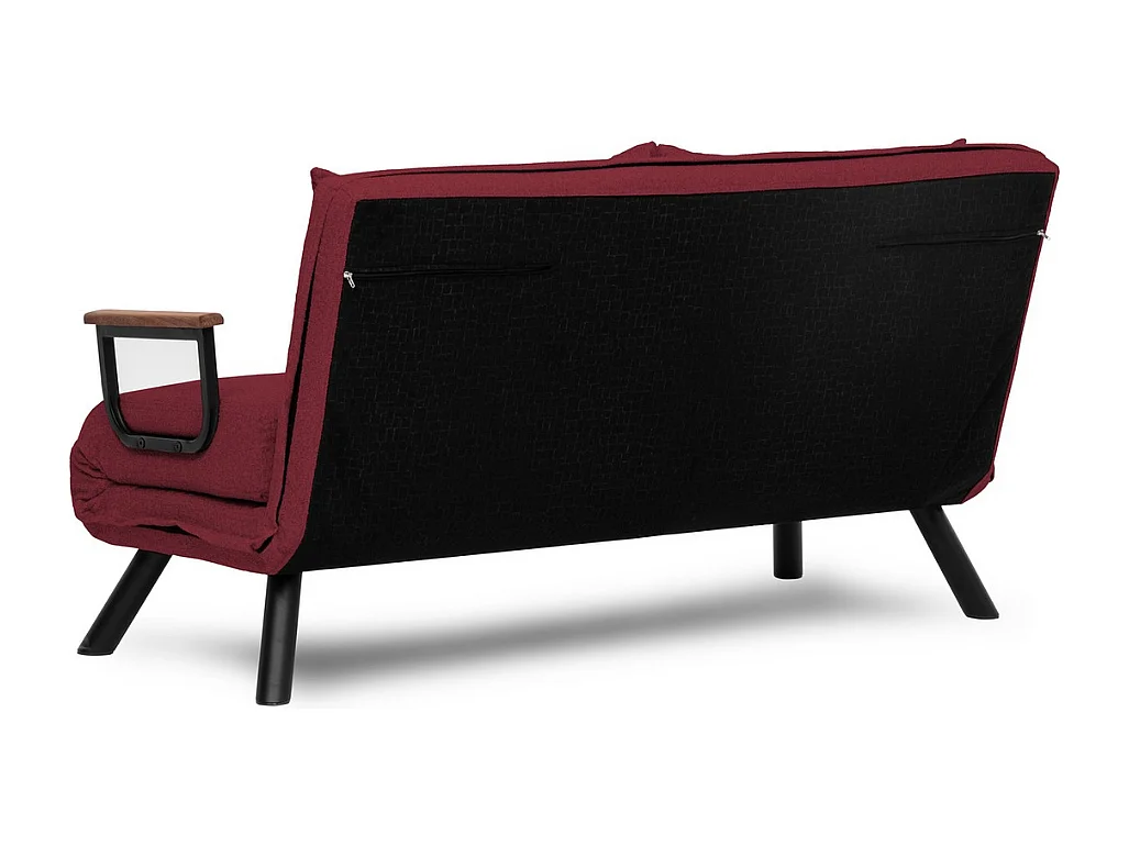 2-osobowa rozkładana sofa z tkaniny z metalowymi nóżkami L133 cm - SANDO