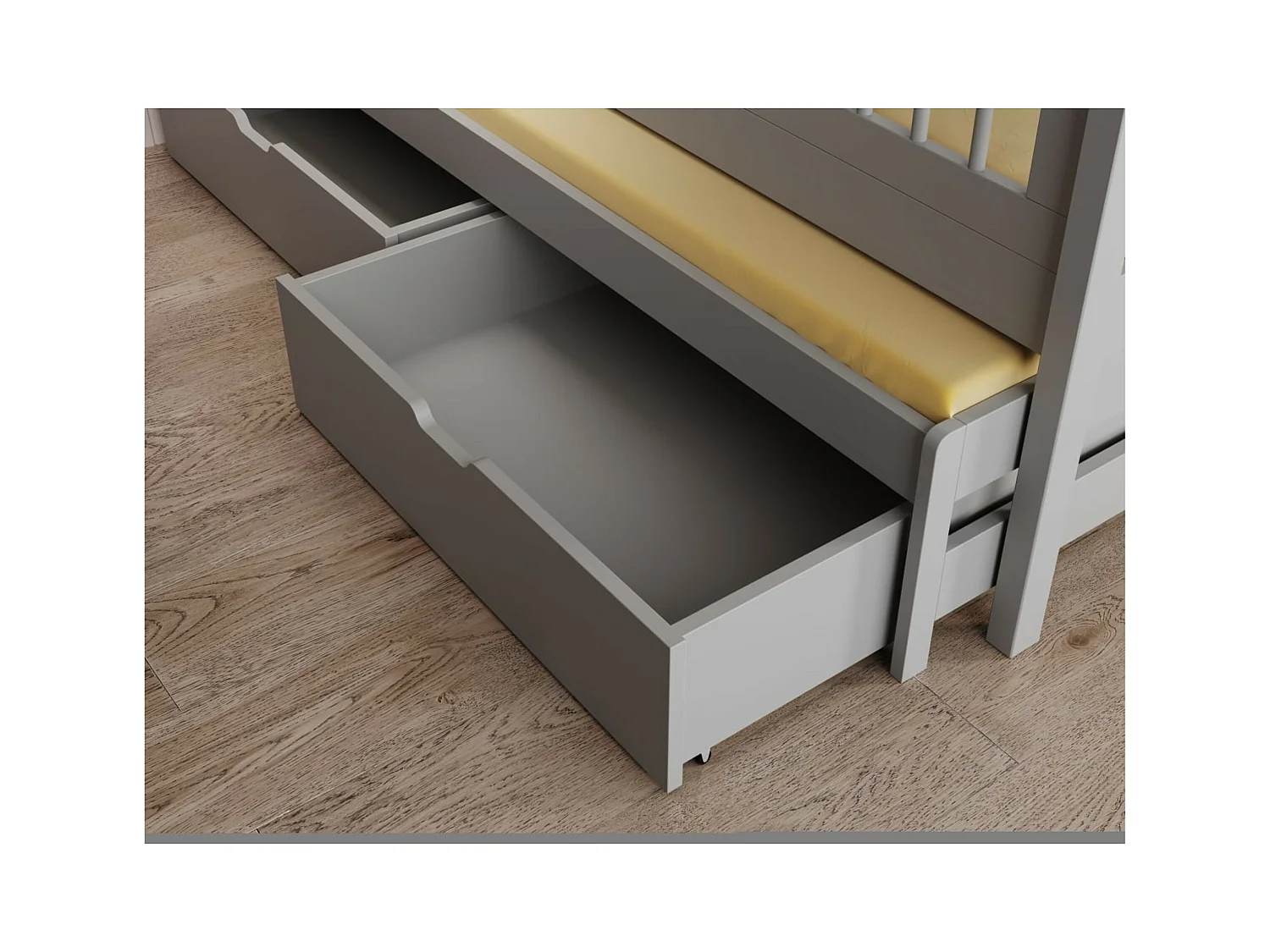 Lit Andes (80x180)/matelas inclus/grise