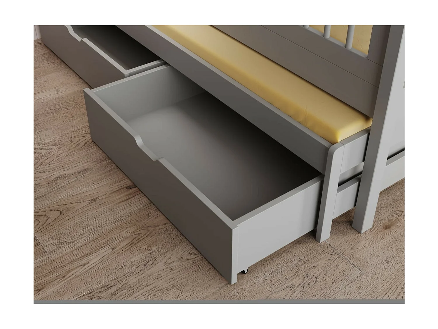 Bett Andes (80x180)/Matratze inklusive/grau