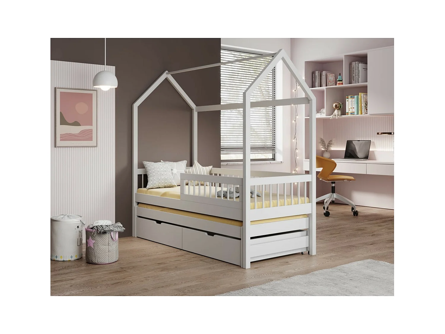 Lit Andes (80x180)/matelas inclus/Blanc