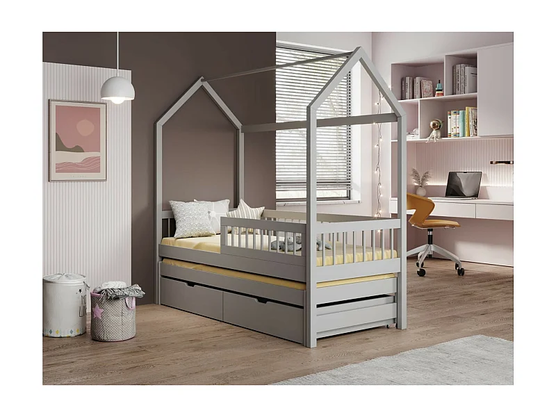 Letto Andes (90x200)/materasso incluso/grigio