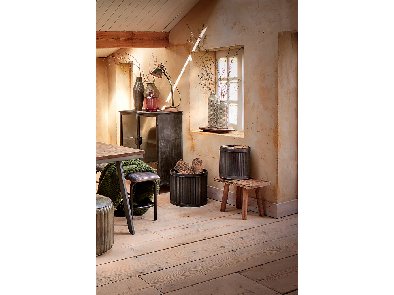 Tabouret CEDRO - 50x31x37cm - Marron