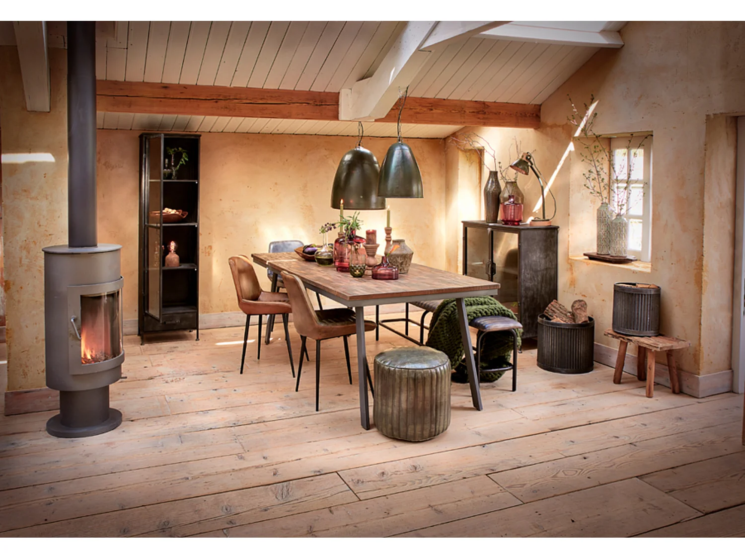 Tabouret CEDRO - 50x31x37cm - Marron