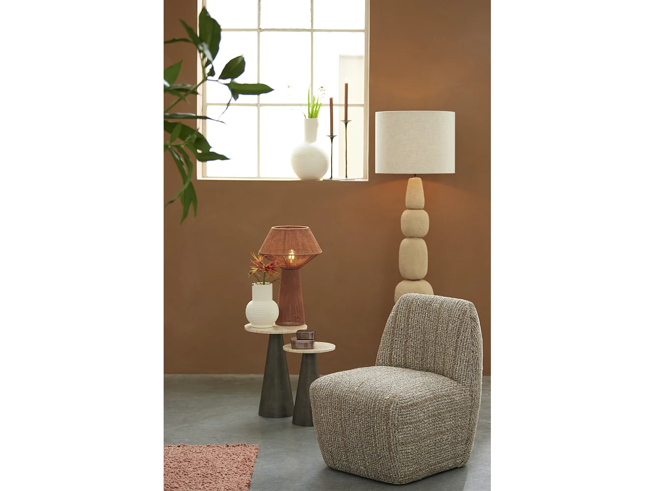 Stoel AMORI - 65x60x76cm - Bruin