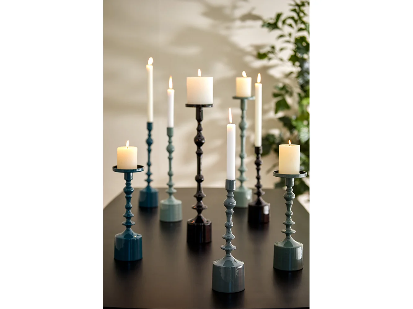 Kerzenständer SHEVA - Ø11x54cm - Schwarz