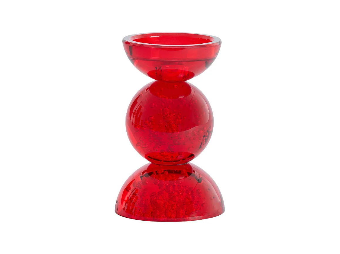 Bougeoir ITINGA - Ø9,5x15,5cm - Rouge