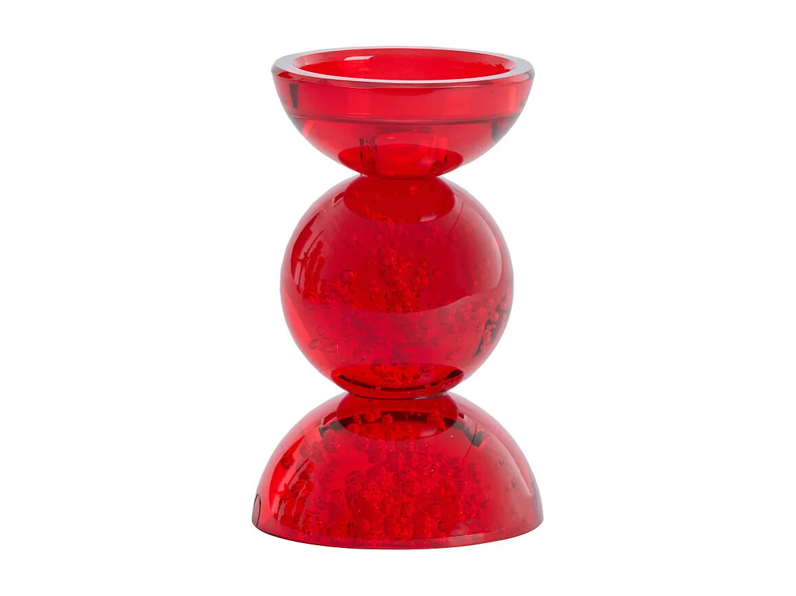 Bougeoir ITINGA - Ø9,5x15,5cm - Rouge