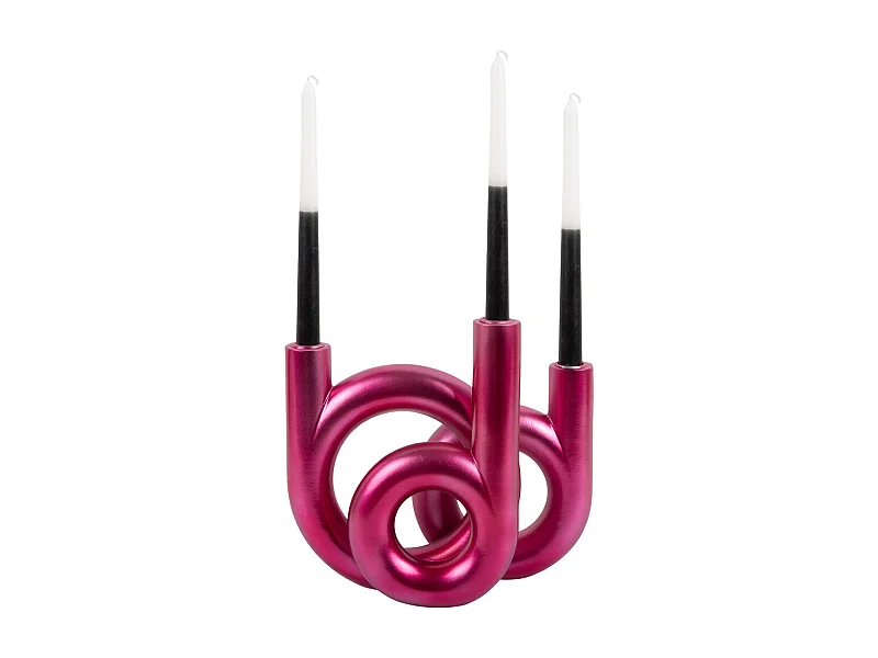 Anneaux pour chandeliers moyens - Rose foncé métallisé