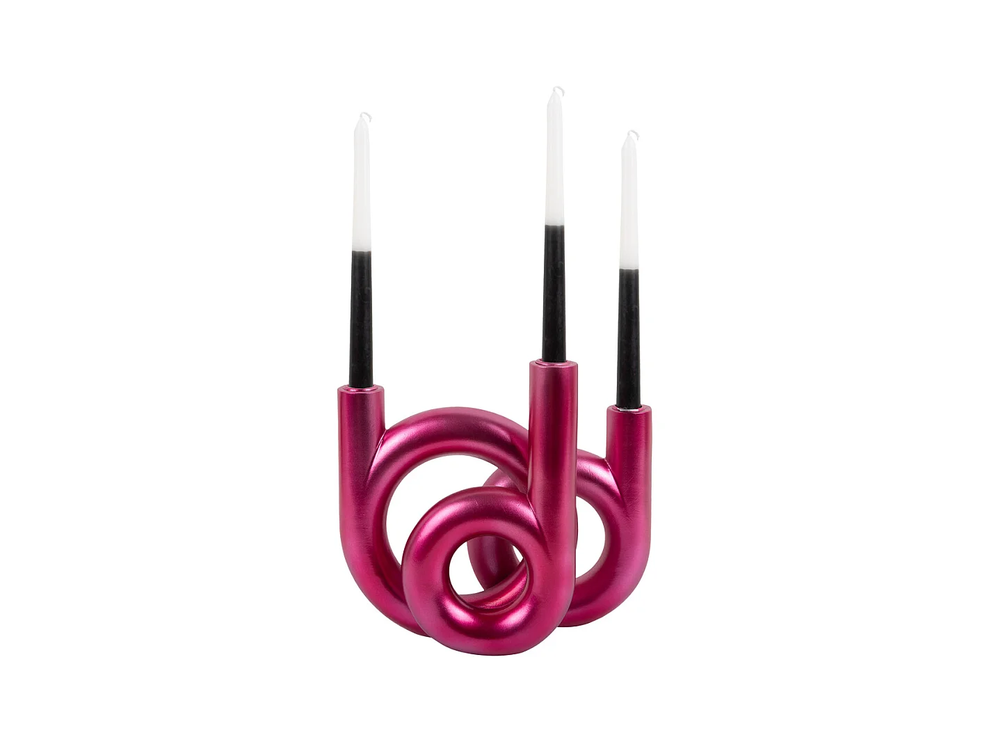 Anneaux pour chandeliers moyens - Rose foncé métallisé