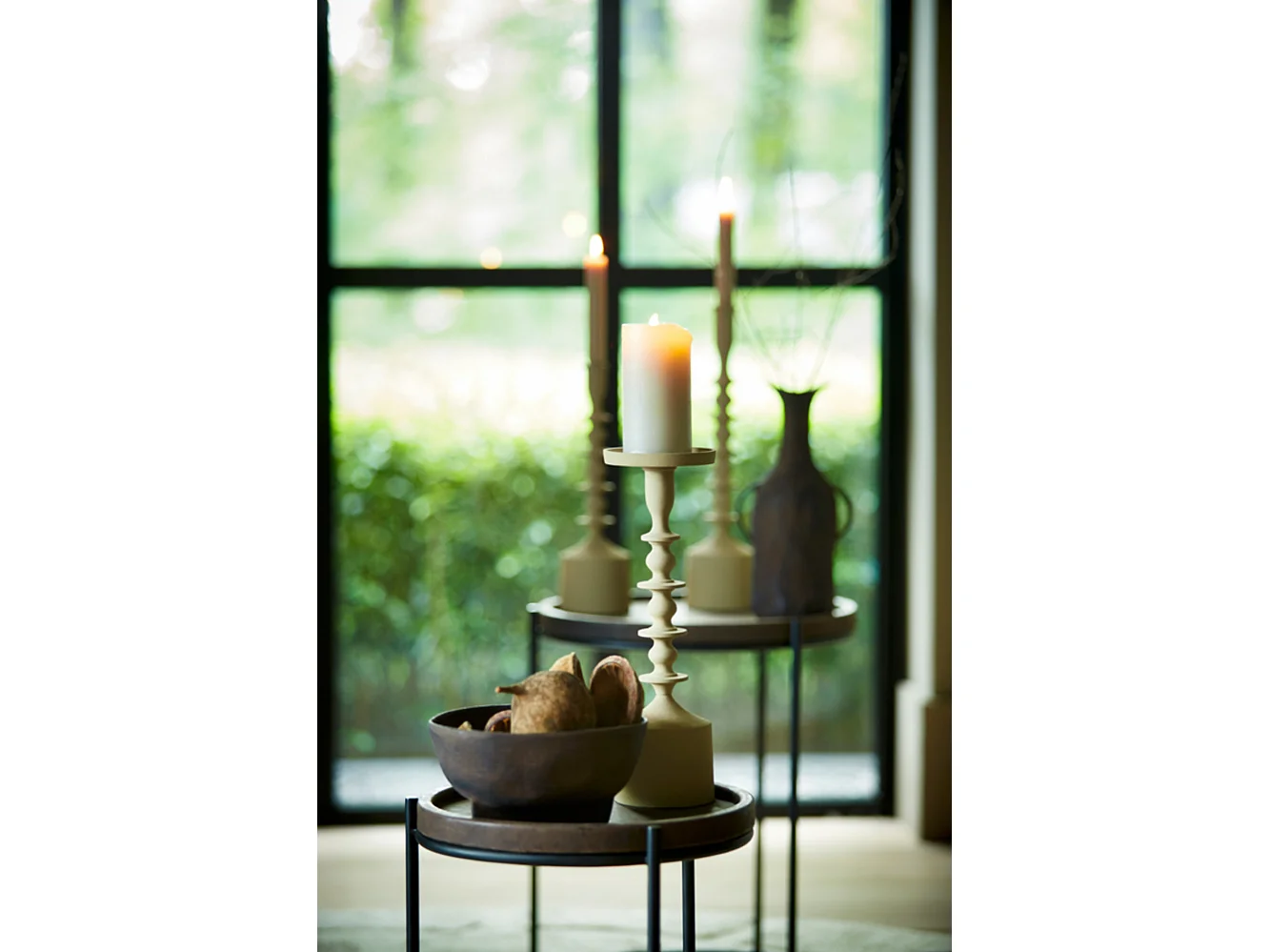 Bougeoir MERAKO - Ø11x35,5cm - Marron