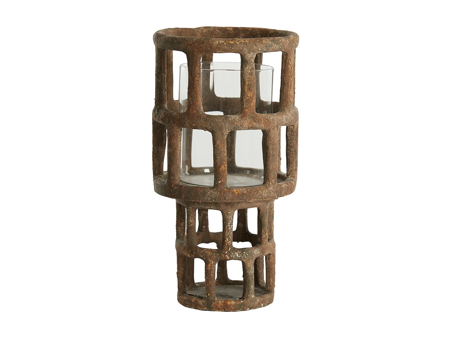 Windlicht ALIMOS - Ø18.5x34.5cm - Bruin